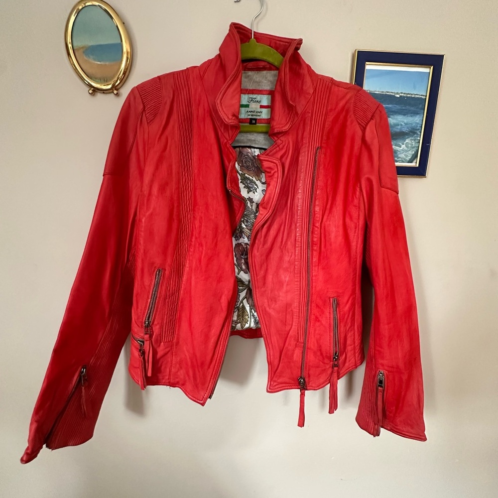 Vintage Red Leather Jacket